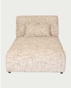 Méridienne 1 place en tissu beige Élise - 96 x 148 x 75 cm