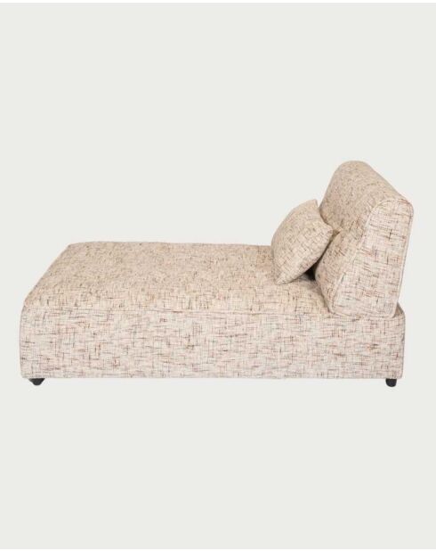 Méridienne 1 place en tissu beige Élise - 96 x 148 x 75 cm
