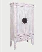 Shanghai Mindi massief houten wit gepatineerde kast - 100 x 45 x 180 cm