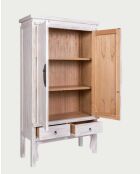 Shanghai Mindi massief houten wit gepatineerde kast - 100 x 45 x 180 cm