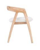 Esszimmerstuhl aus lackiertem Eschenholz mit gepolstertem Sitz aus Yori-Stoff — 56,5 x 60 x 73 cm
