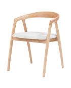 Esszimmerstuhl aus lackiertem Eschenholz mit gepolstertem Sitz aus Yori-Stoff — 56,5 x 60 x 73 cm