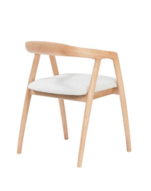 Esszimmerstuhl aus lackiertem Eschenholz mit gepolstertem Sitz aus Yori-Stoff — 56,5 x 60 x 73 cm