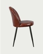 Chaise en cuir marron Moka - 48 x 55 x 81 cm