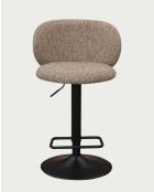 Chaise de bar en tissu marron clair Nesta - 52 x 51 x 86-107 cm