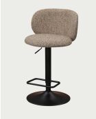 Chaise de bar en tissu marron clair Nesta - 52 x 51 x 86-107 cm