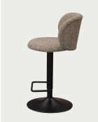 Chaise de bar en tissu marron clair Nesta - 52 x 51 x 86-107 cm