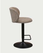 Chaise de bar en tissu marron clair Nesta - 52 x 51 x 86-107 cm