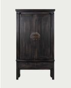 Mueble de boda Shanghai Mindi de madera maciza negra patinada, 100 x 45 x 180 cm