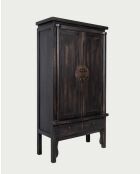 Mueble de boda Shanghai Mindi de madera maciza negra patinada, 100 x 45 x 180 cm