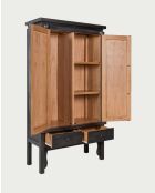 Mueble de boda Shanghai Mindi de madera maciza negra patinada, 100 x 45 x 180 cm