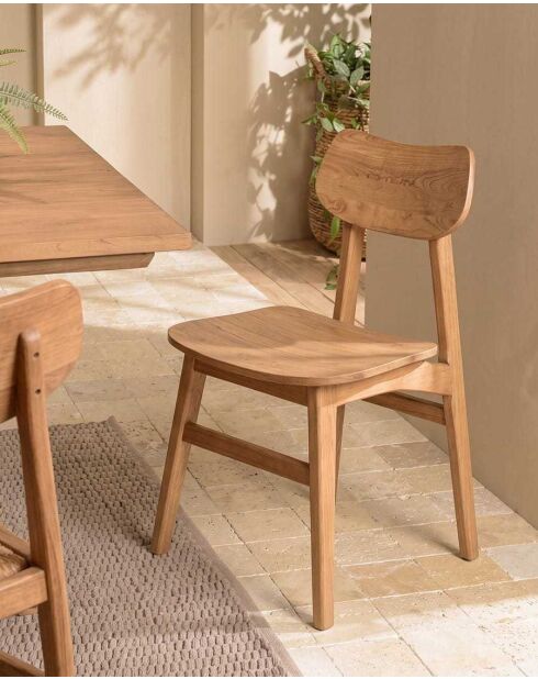 Chaise en bois massif de mindi Yuna naturelle - 46 x 56 x 85 cm