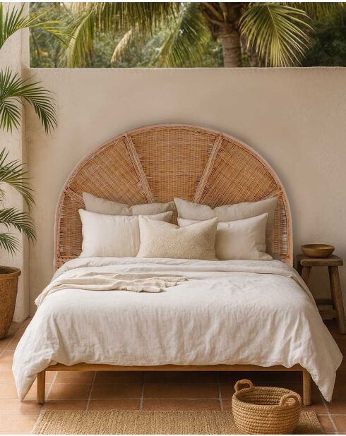 Tête de lit en rotin Looma naturelle - 140 x 10 x 130 cm