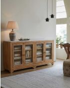 Buffet 4 portes en bois de manguier Noé - 180 x 40 x 90 cm