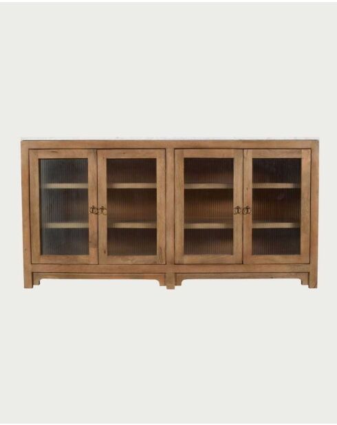 Buffet 4 portes en bois de manguier Noé - 180 x 40 x 90 cm