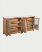 Buffet 4 portes en bois de manguier Noé - 180 x 40 x 90 cm