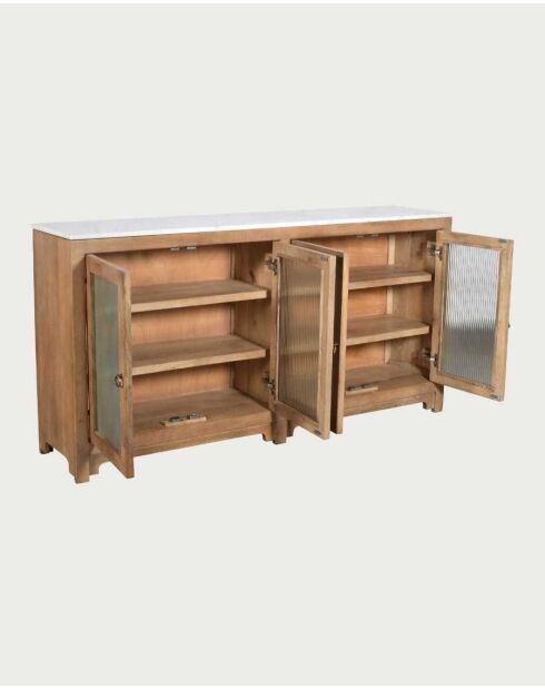 Buffet 4 portes en bois de manguier Noé - 180 x 40 x 90 cm