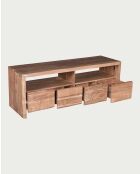 Porta TV Ella in legno di acacia - 140 x 45 x 50 cm