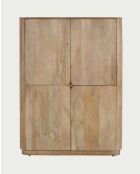 Piccolo armadio naturale Elio a 4 ante in legno massello di mango - 100 x 40 x 137 cm