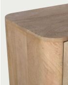 Piccolo armadio naturale Elio a 4 ante in legno massello di mango - 100 x 40 x 137 cm