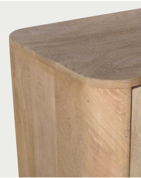Piccolo armadio naturale Elio a 4 ante in legno massello di mango - 100 x 40 x 137 cm