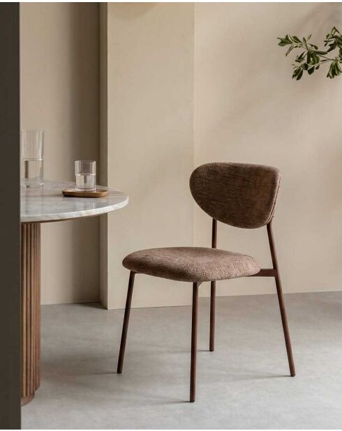 Chaise de salle à manger design en tissu Nero - 45 x 49 x 78 cm