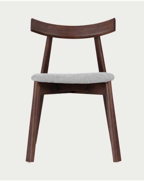 Esszimmerstuhl aus lackiertem Eschenholz, Nussbaumfinish, mit Sitz aus Nami-Stoff — 43 x 44 x 78 cm