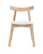 Esszimmerstuhl aus lackiertem Eschenholz, Eichenfinish, mit Sitz aus Nami-Stoff — 43 x 44 x 78 cm