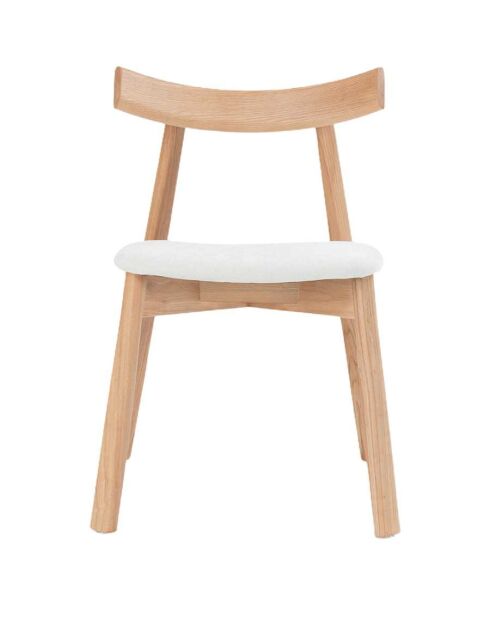 Esszimmerstuhl aus lackiertem Eschenholz, Eichenfinish, mit Sitz aus Nami-Stoff — 43 x 44 x 78 cm