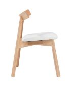Esszimmerstuhl aus lackiertem Eschenholz, Eichenfinish, mit Sitz aus Nami-Stoff — 43 x 44 x 78 cm
