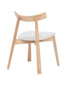 Esszimmerstuhl aus lackiertem Eschenholz, Eichenfinish, mit Sitz aus Nami-Stoff — 43 x 44 x 78 cm