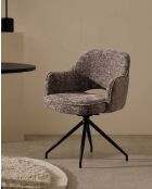 Lot de 2 chaises en tissu gris et pieds métal Elba - 43 x 43 x 83 cm