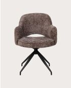 Lot de 2 chaises en tissu gris et pieds métal Elba - 43 x 43 x 83 cm