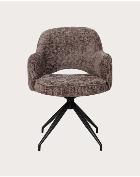 Set de 2 sillas de tela gris y patas metálicas Elba - 43 x 43 x 83 cm