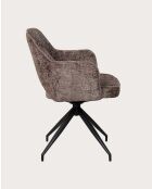 Lot de 2 chaises en tissu gris et pieds métal Elba - 43 x 43 x 83 cm
