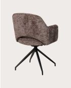 Lot de 2 chaises en tissu gris et pieds métal Elba - 43 x 43 x 83 cm