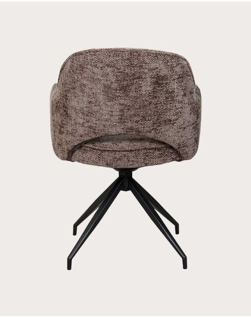 Lot de 2 chaises en tissu gris et pieds métal Elba - 43 x 43 x 83 cm