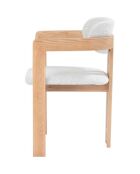 Esszimmerstuhl aus natürlichem Eschenholz mit gepolstertem Sitz aus Niko-Stoff — 58 x 55 x 76 cm