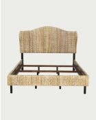 Cama de ábaca natural tejida bohemia Rasa, 220 x 164 x 135 cm