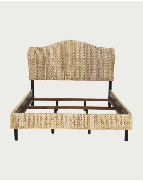 Rasa Boheems geweven bed van natuurlijk abaca - 220 x 164 x 135 cm
