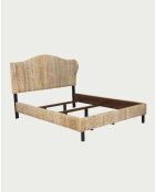 Cama de ábaca natural tejida bohemia Rasa, 220 x 164 x 135 cm
