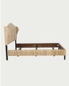 Cama de ábaca natural tejida bohemia Rasa, 220 x 164 x 135 cm