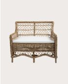 Salon de jardin en rotin avec 1 banquette et 2 fauteuils Asana - Banquette : 120 x 70 x 92 cm / Fauteuil : 60 x 70 x 92 cm