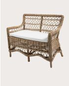 Salon de jardin en rotin avec 1 banquette et 2 fauteuils Asana - Banquette : 120 x 70 x 92 cm / Fauteuil : 60 x 70 x 92 cm