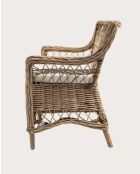 Salon de jardin en rotin avec 1 banquette et 2 fauteuils Asana - Banquette : 120 x 70 x 92 cm / Fauteuil : 60 x 70 x 92 cm