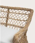 Salon de jardin en rotin avec 1 banquette et 2 fauteuils Asana - Banquette : 120 x 70 x 92 cm / Fauteuil : 60 x 70 x 92 cm