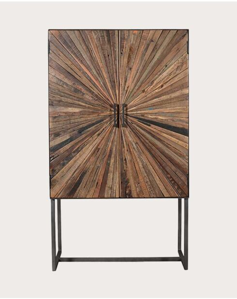 Mandala kledingkast van mangohout en metaal - 90 x 40 x 160 cm
