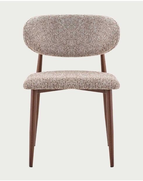 Set de 2 sillas de madera y tela Aki - 51 x 53,5 x 75 cm