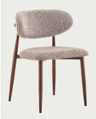 Set de 2 sillas de madera y tela Aki - 51 x 53,5 x 75 cm