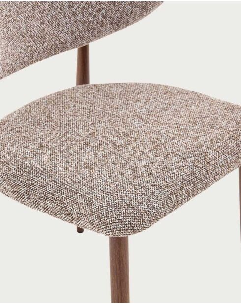 Set de 2 sillas de madera y tela Aki - 51 x 53,5 x 75 cm